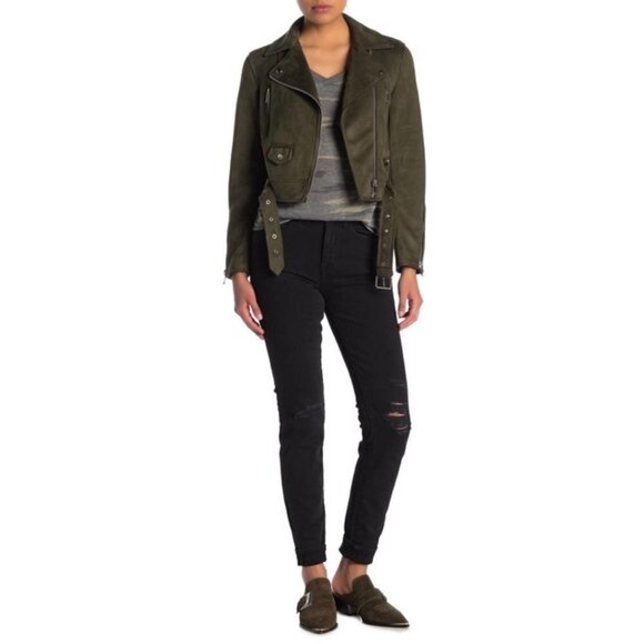 Frye Womens Black Mid Rise Distressed Ripped Melissa Skinny Jeans Sz 27 New - Picture 4 of 10